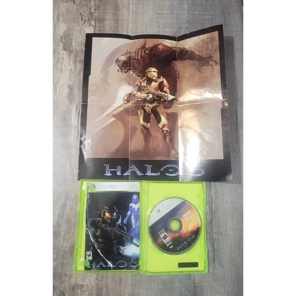 Halo 3 Microsoft Xbox 360,‎ 2007 CIB W/ Poster Tested Bungie Havok Master Chief
